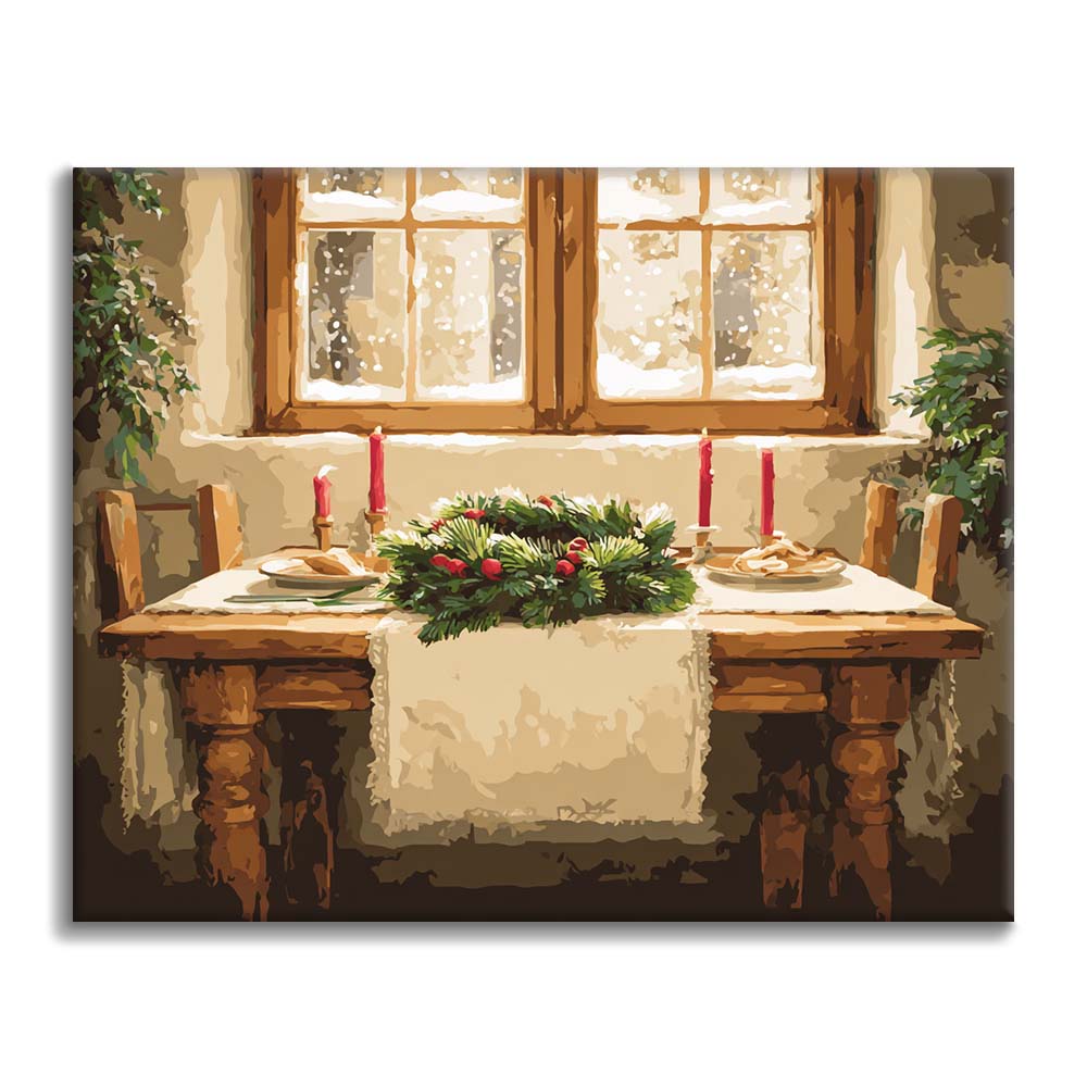 Décor de dîner de Noël - Peinture par numéros