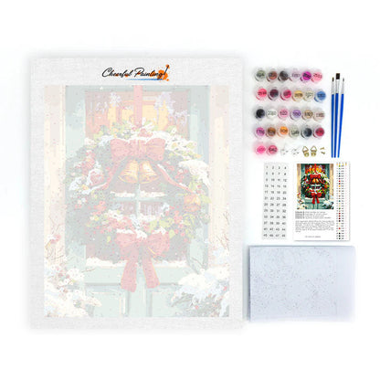 Couronne de porte de Noël - Peinture par numéros