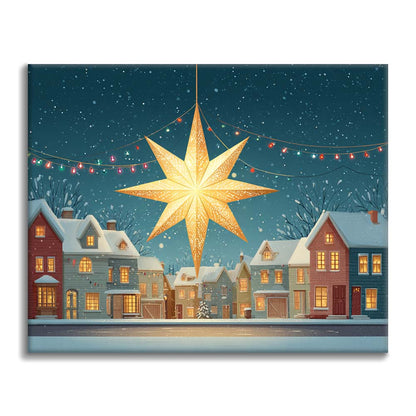 Étoile de Noël dans la neige - Peinture par numéros