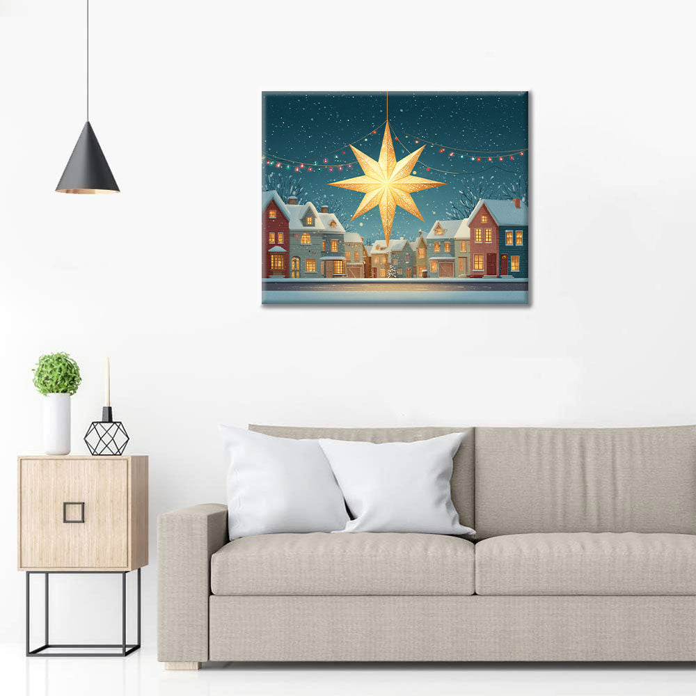 Étoile de Noël dans la neige - Peinture par numéros