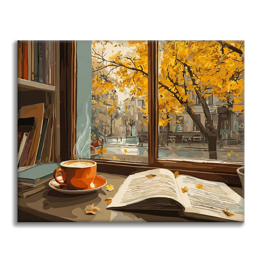 Lecture d'automne chaleureuse - Peinture par numéros