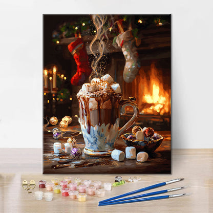 Cacao de Noël douillet - Peinture par numéros