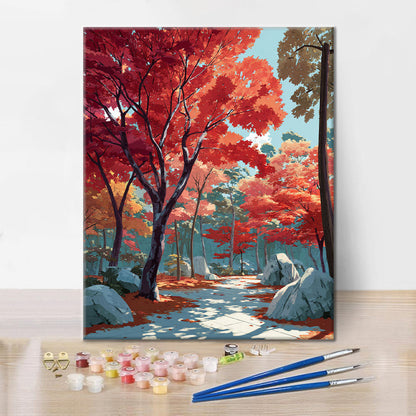 Crimson Pathway - Peinture par numéros