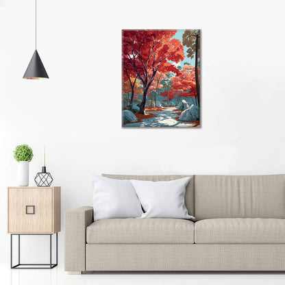 Crimson Pathway - Peinture par numéros