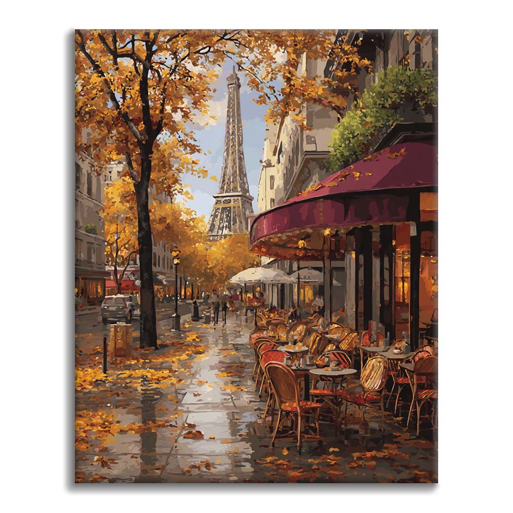 Feuilles mortes à Paris - Peinture par numéros