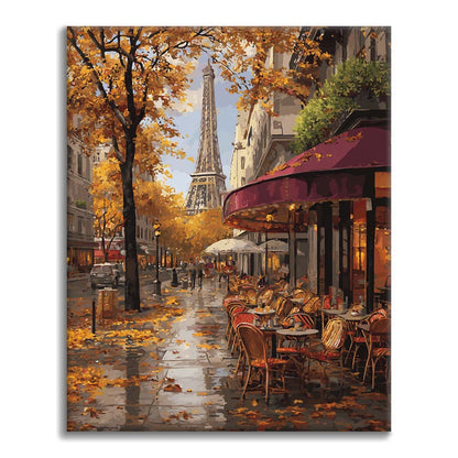 Feuilles mortes à Paris - Peinture par numéros