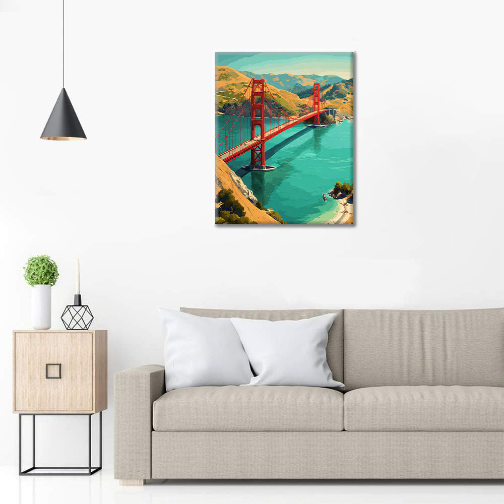 Golden Gate Serenity - Peinture par numéros