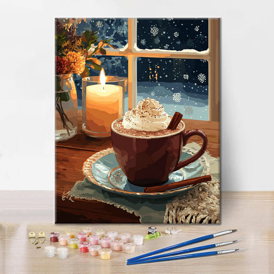 Chocolat chaud des fêtes - Peinture par numéros