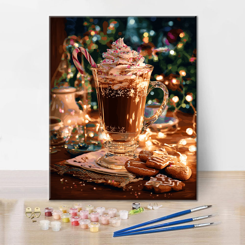 Chocolat chaud en hiver - Peinture par numéros