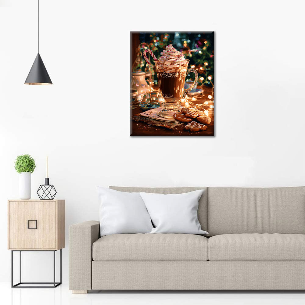 Chocolat chaud en hiver - Peinture par numéros