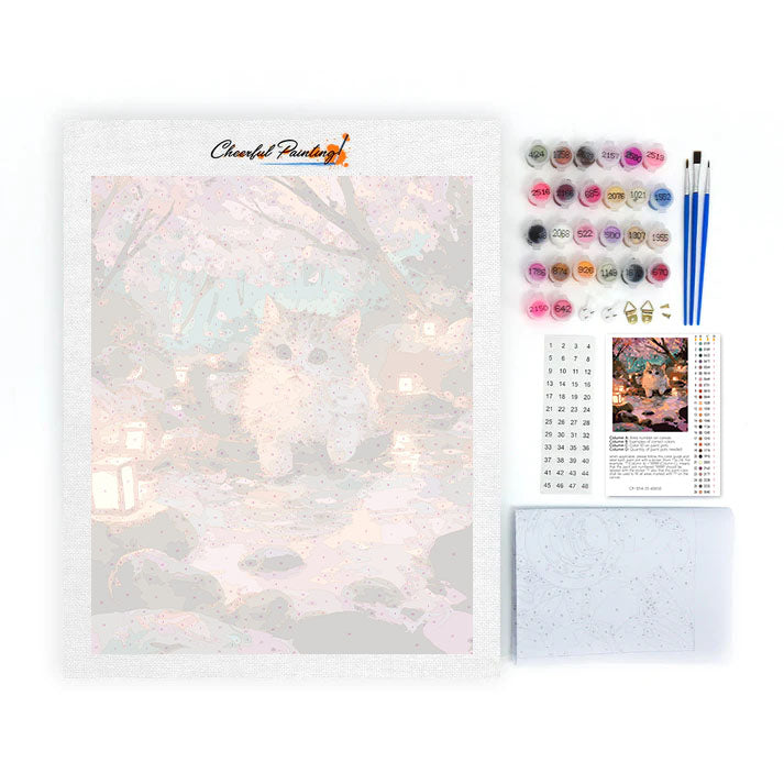 Chat des sources chaudes - Peinture par numéros