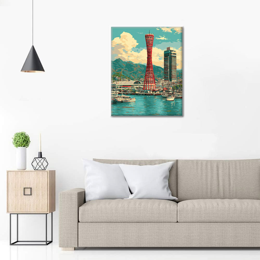 Tour du port de Kobe - Peinture par numéros