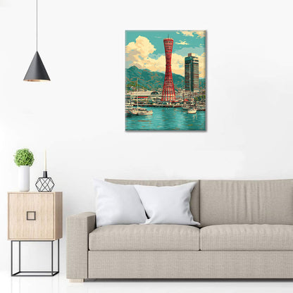 Tour du port de Kobe - Peinture par numéros