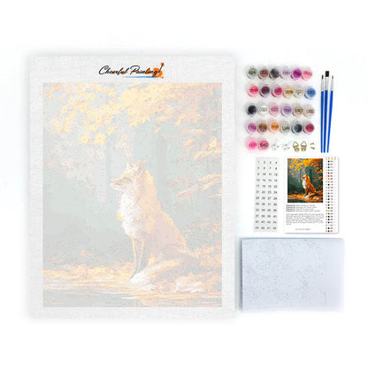 Feuilles d'érable et renard - Peinture par numéros