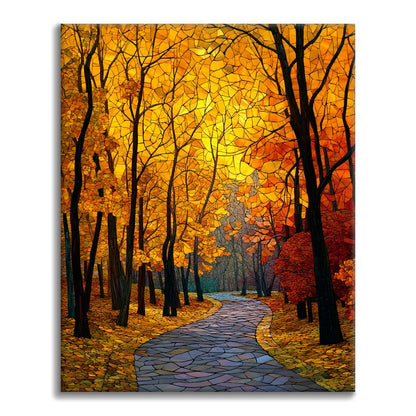 Mosaïque Avenue d'Automne - Peinture par numéros