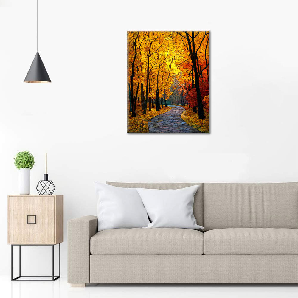 Mosaïque Avenue d'Automne - Peinture par numéros