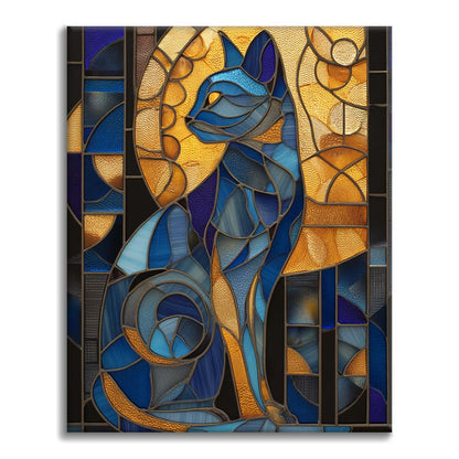 Chat égyptien en mosaïque - Peinture par numéros