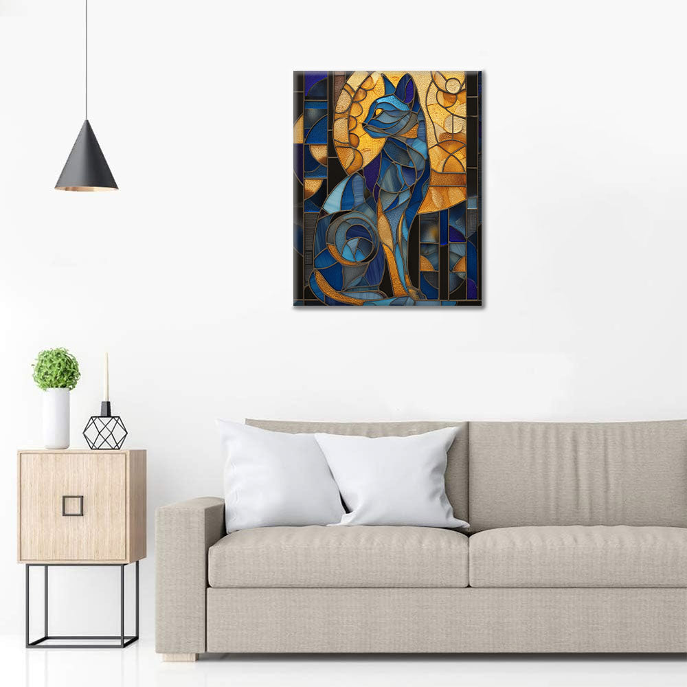 Chat égyptien en mosaïque - Peinture par numéros