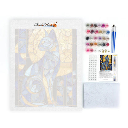 Chat égyptien en mosaïque - Peinture par numéros