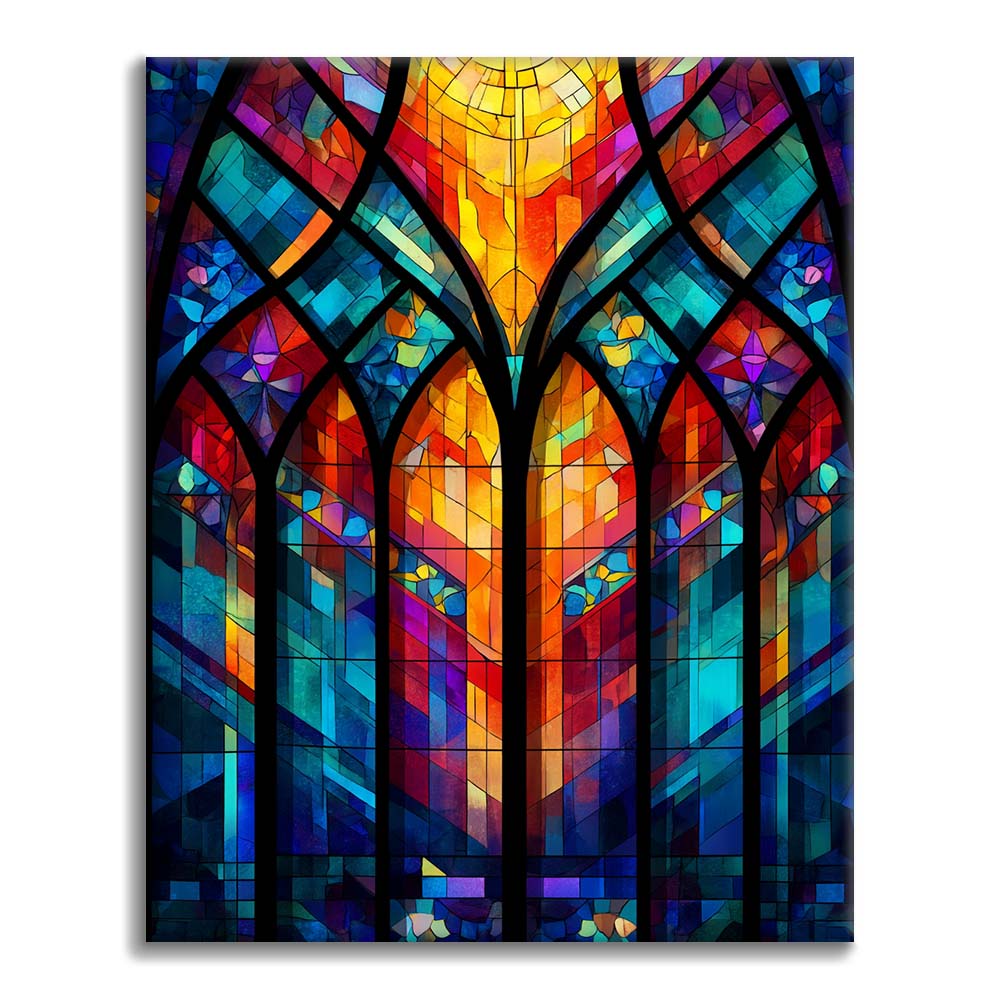 Treillis de fenêtre en mosaïque - Peinture par numéros