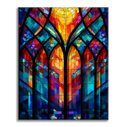 Treillis de fenêtre en mosaïque - Peinture par numéros