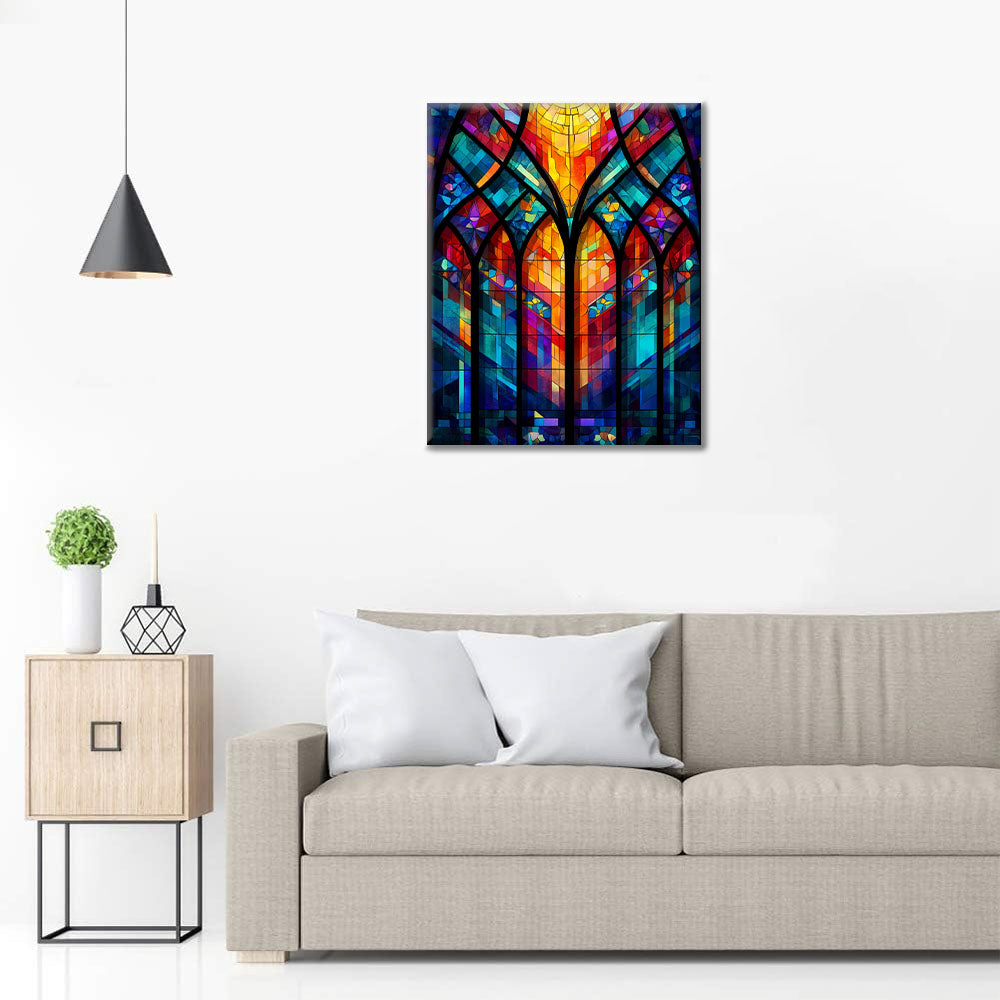 Treillis de fenêtre en mosaïque - Peinture par numéros