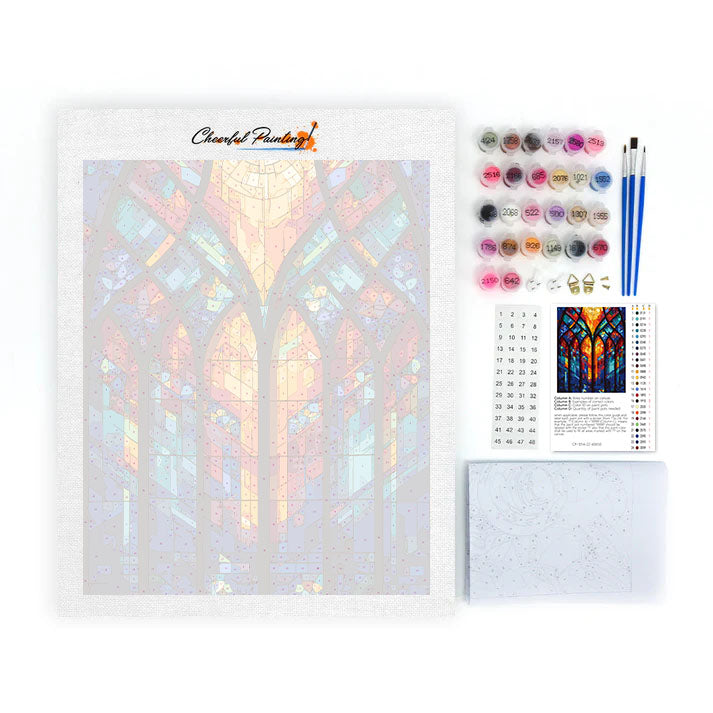 Treillis de fenêtre en mosaïque - Peinture par numéros