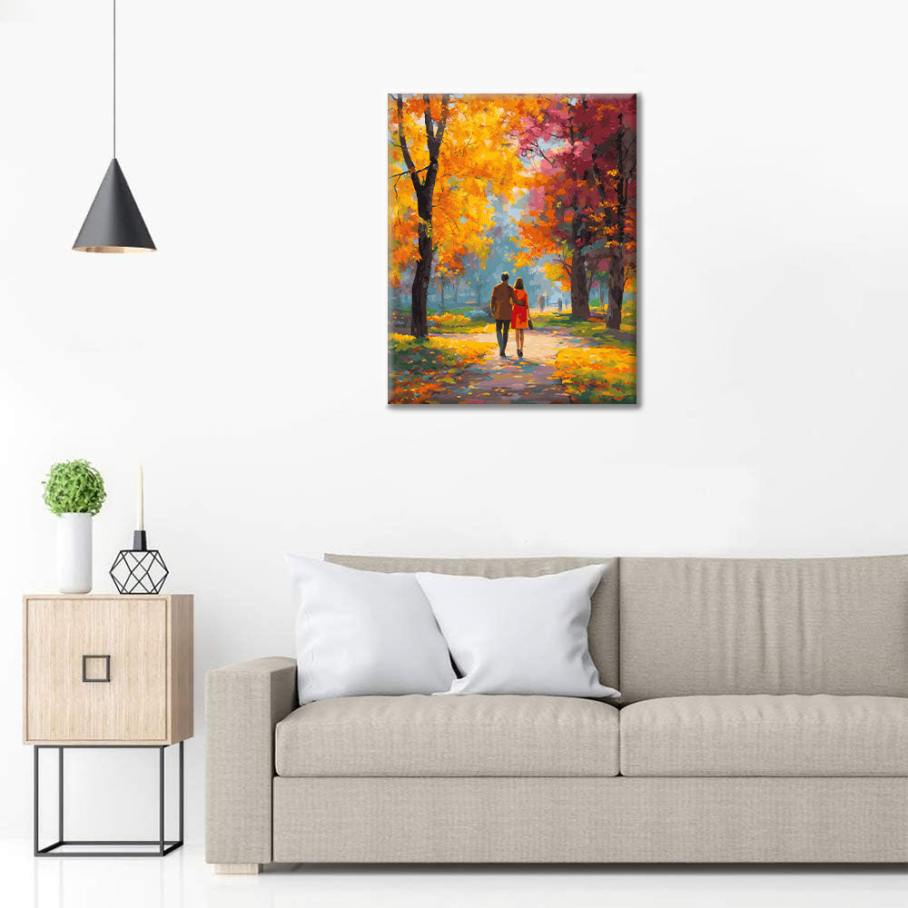 Journée d'automne romantique - Peinture par numéros