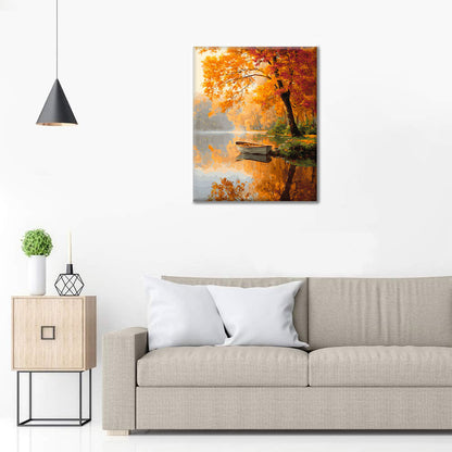 Bateau d'automne serein - Peinture par numéros
