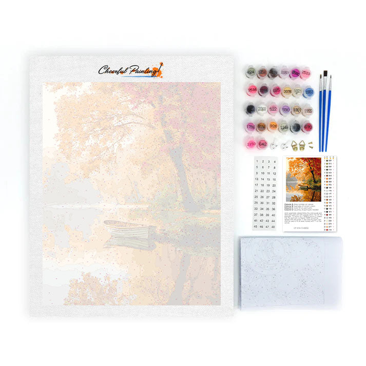 Bateau d'automne serein - Peinture par numéros