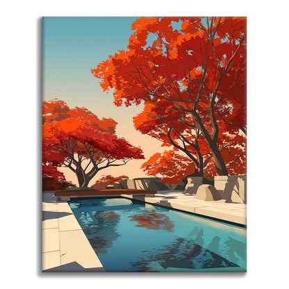 Réflexions d'automne sereines - Peinture par numéros