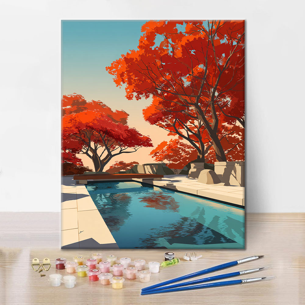 Réflexions d'automne sereines - Peinture par numéros