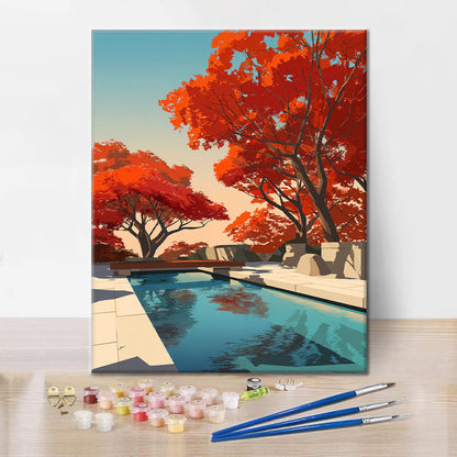 Réflexions d'automne sereines - Peinture par numéros