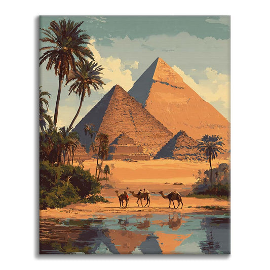 Les pyramides de Gizeh - Peinture par numéros