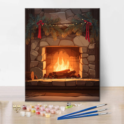 Cheminée chaleureuse - Peinture par numéros