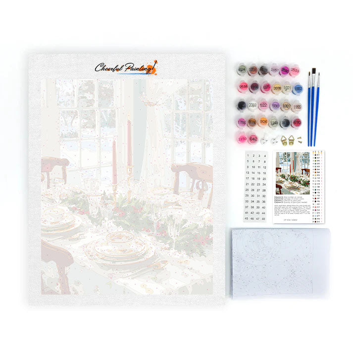 Décoration de table « Pays des merveilles hivernales » - Peinture par numéros