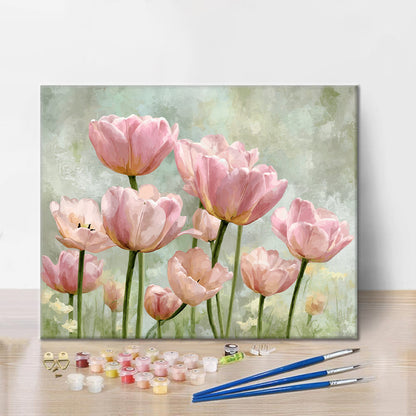 Une rangée de roses - Peinture par numéros