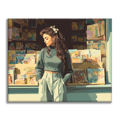 Vitrine de librairie - Peinture par numéros