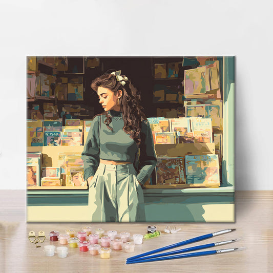 Vitrine de librairie - Peinture par numéros