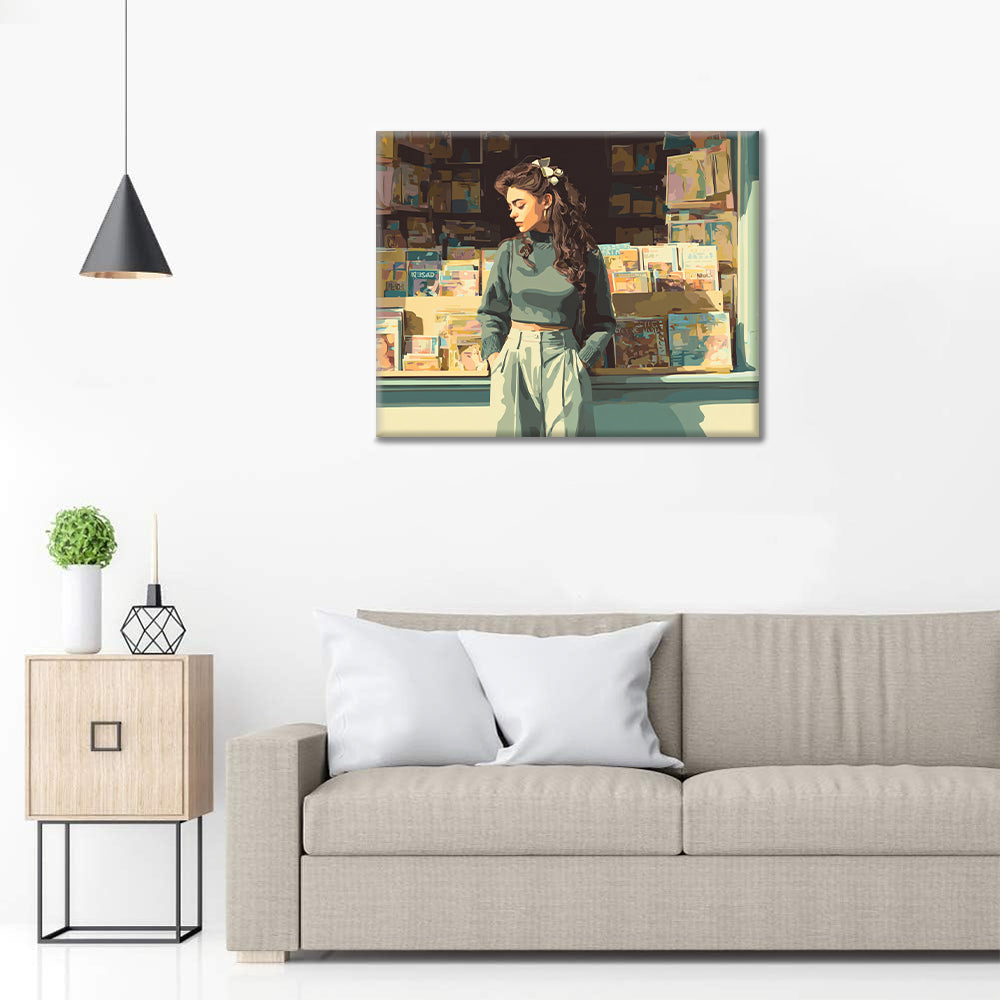 Vitrine de librairie - Peinture par numéros