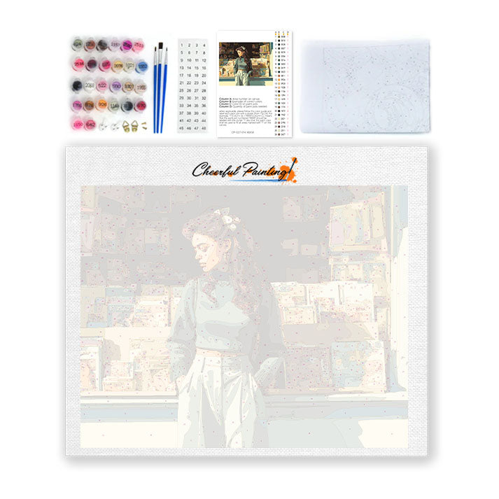 Vitrine de librairie - Peinture par numéros