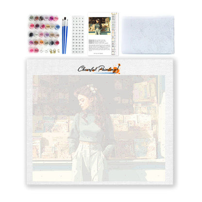 Vitrine de librairie - Peinture par numéros