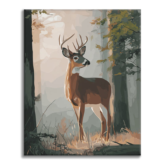 Cerf dans la forêt - Peinture par numéros