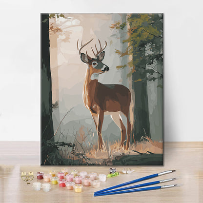 Cerf dans la forêt - Peinture par numéros