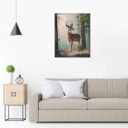Cerf dans la forêt - Peinture par numéros