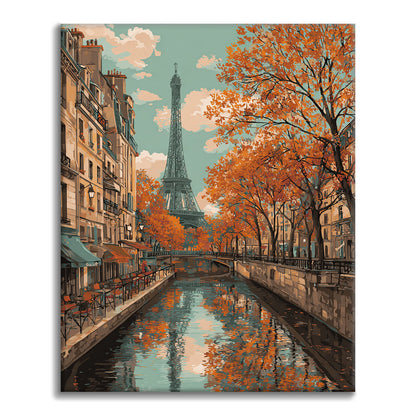 Tour Eiffel en automne - Peinture par numéros