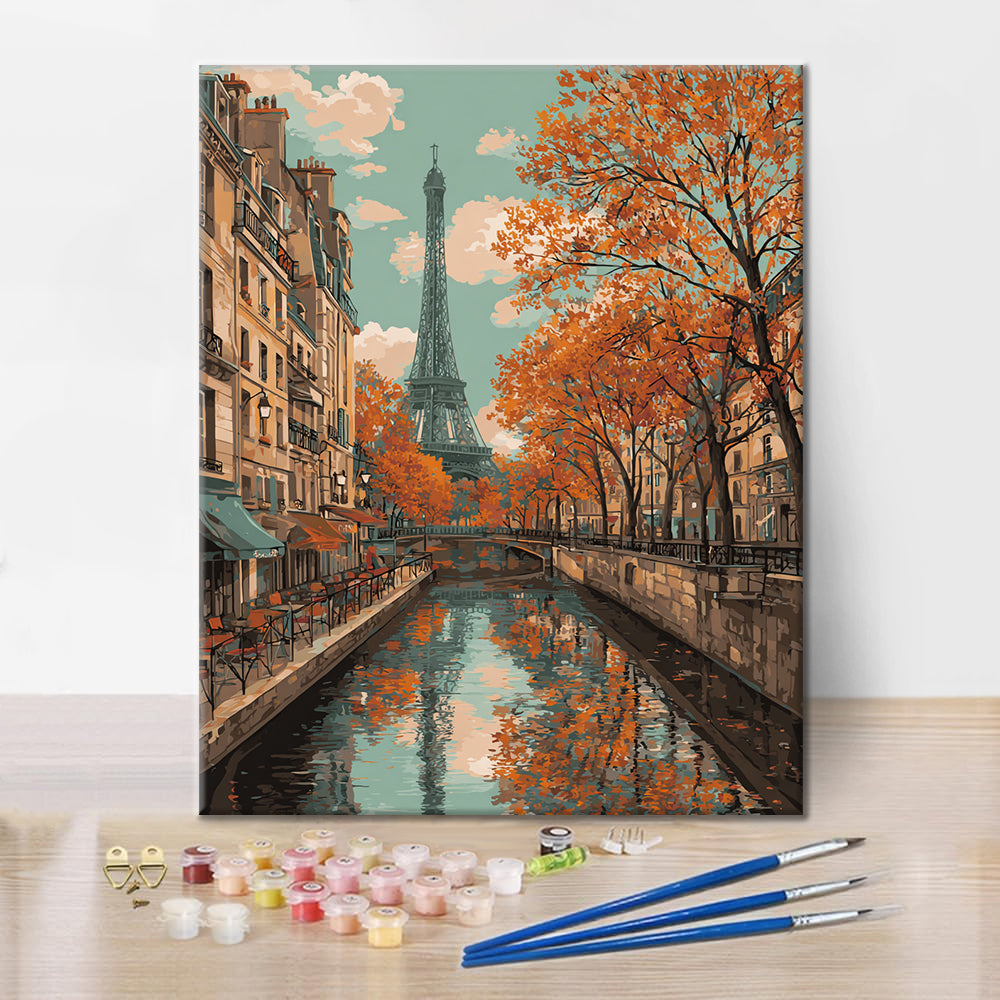 Tour Eiffel en automne - Peinture par numéros