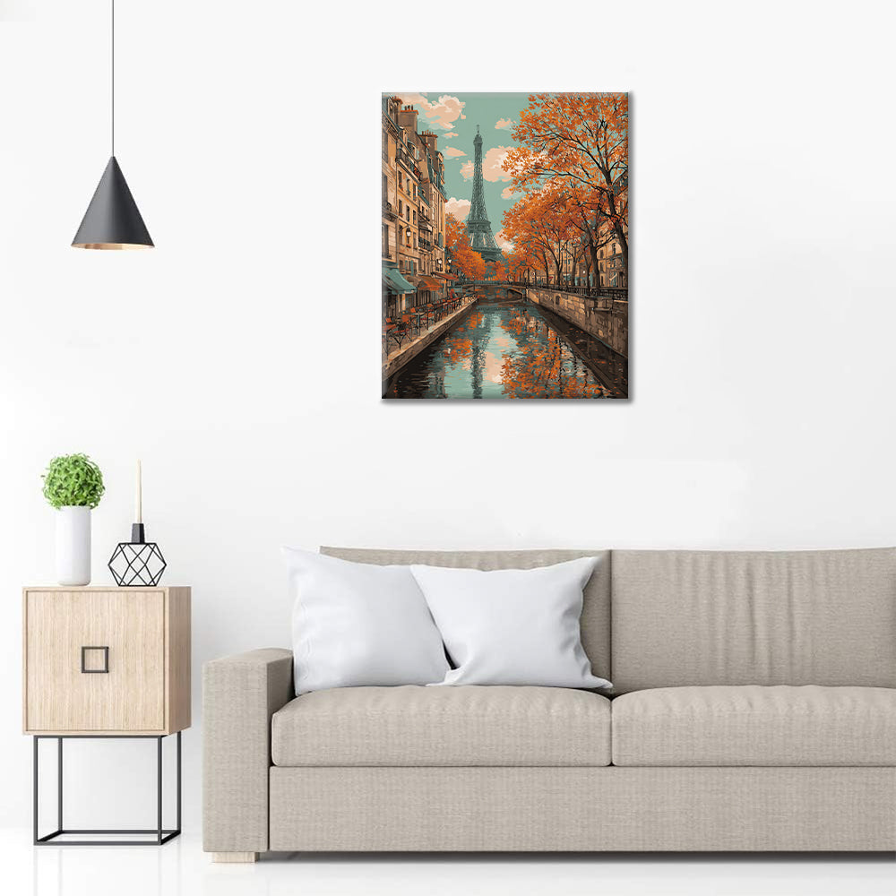 Tour Eiffel en automne - Peinture par numéros