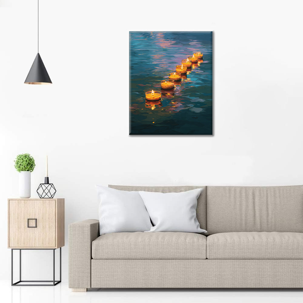 Bougies flottantes - Peinture par numéros