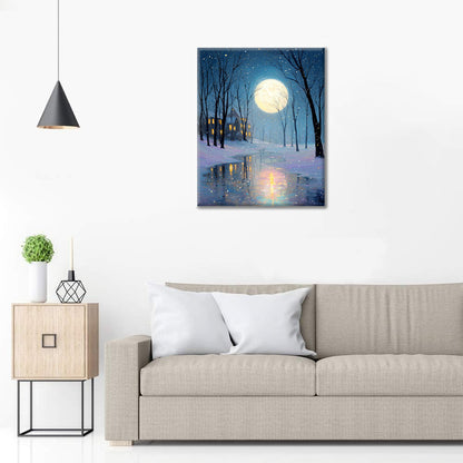 Neige au clair de lune - Peinture par numéros